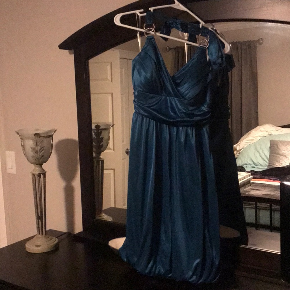 Teal party dress